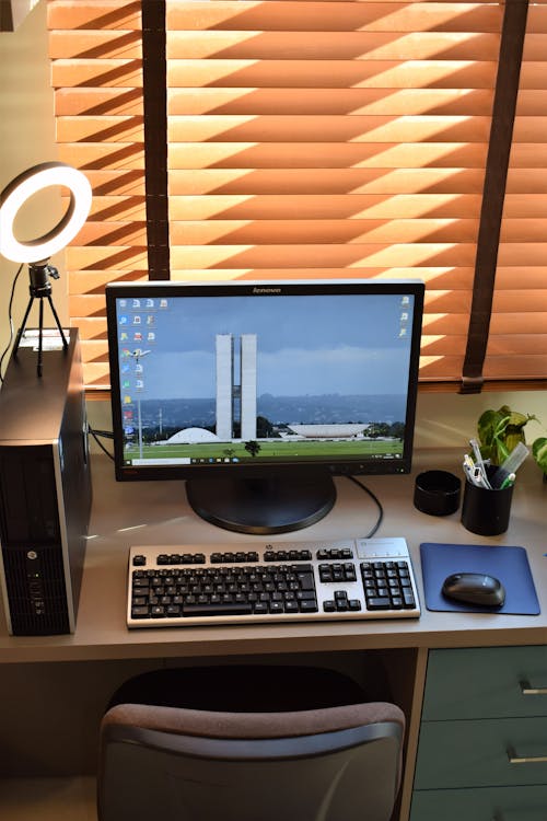 Imagine de stoc gratuită din birou, computer, desktop