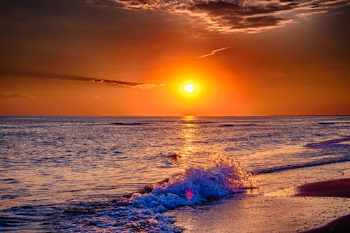 Free stock photo of above sea, beach sunset, beautiful sunset