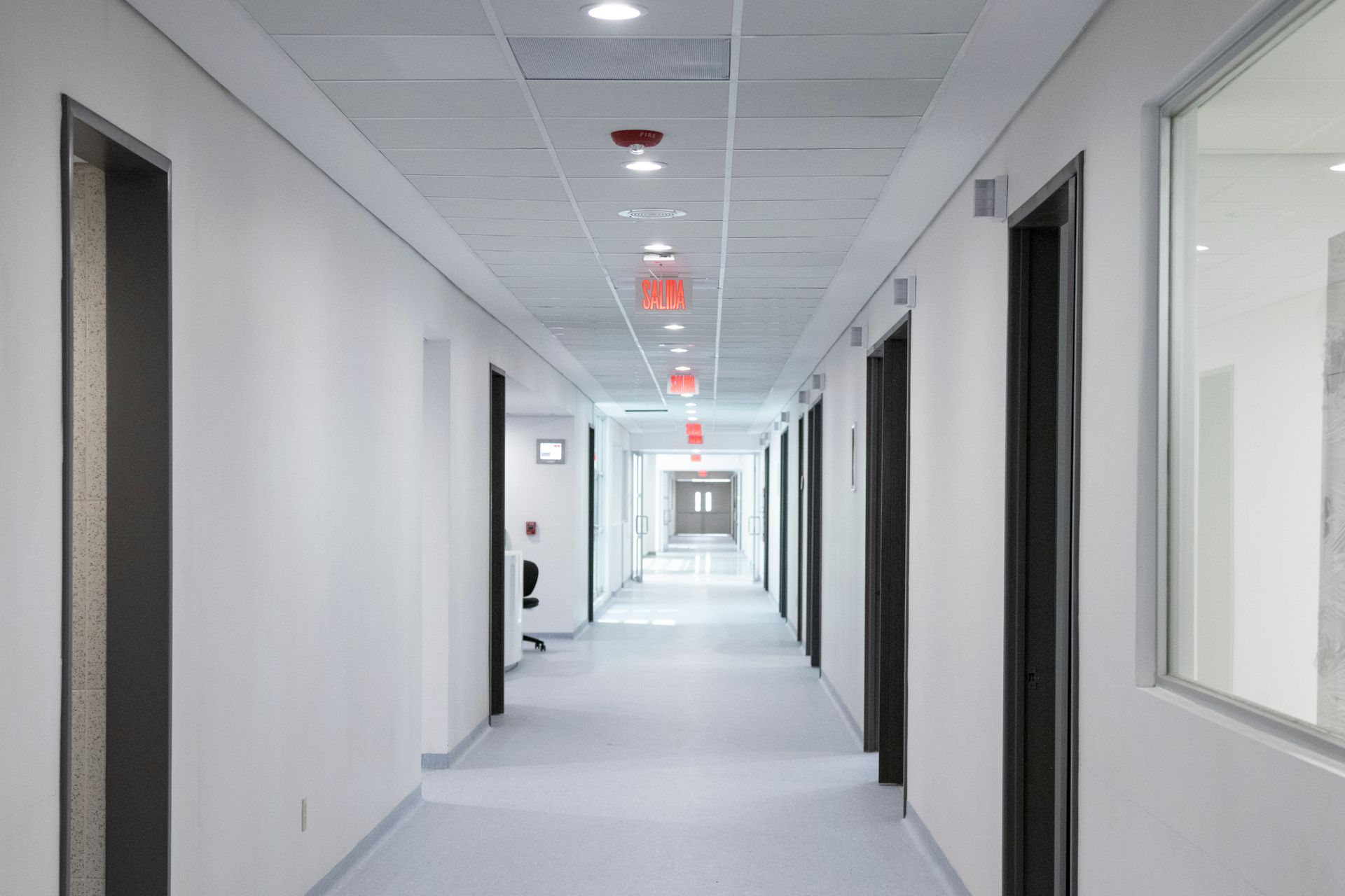 Modern hospital corridor