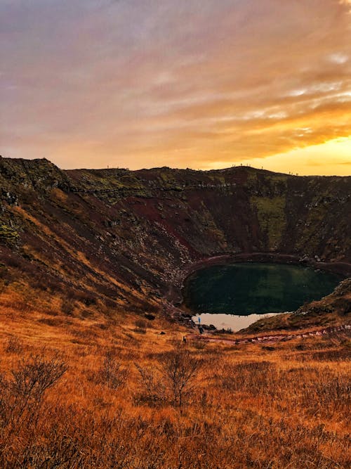 Lake on the Volcano Crater