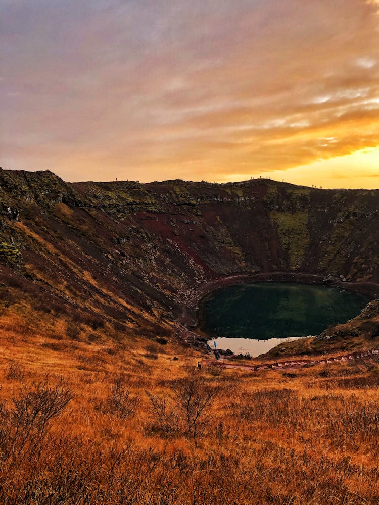 Lake On The Volcano Crater