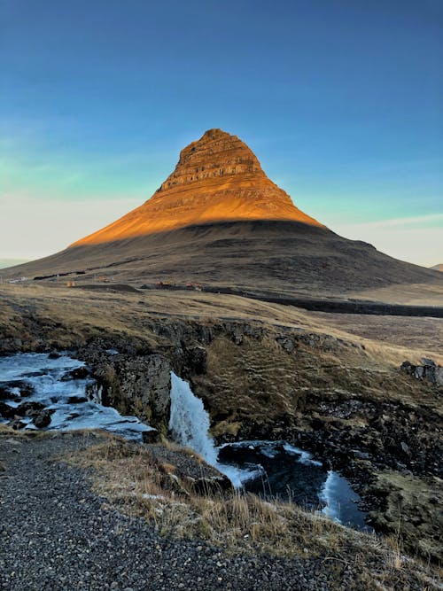 View of the Kirkjufell Hill from the Falls