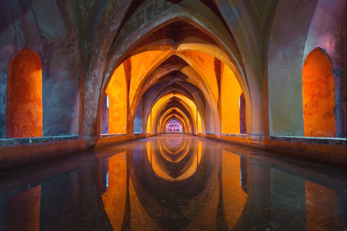 Cuadro Túnel Naranja Y Gris