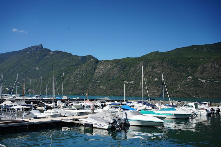 Speedboats Docked On The Harbour