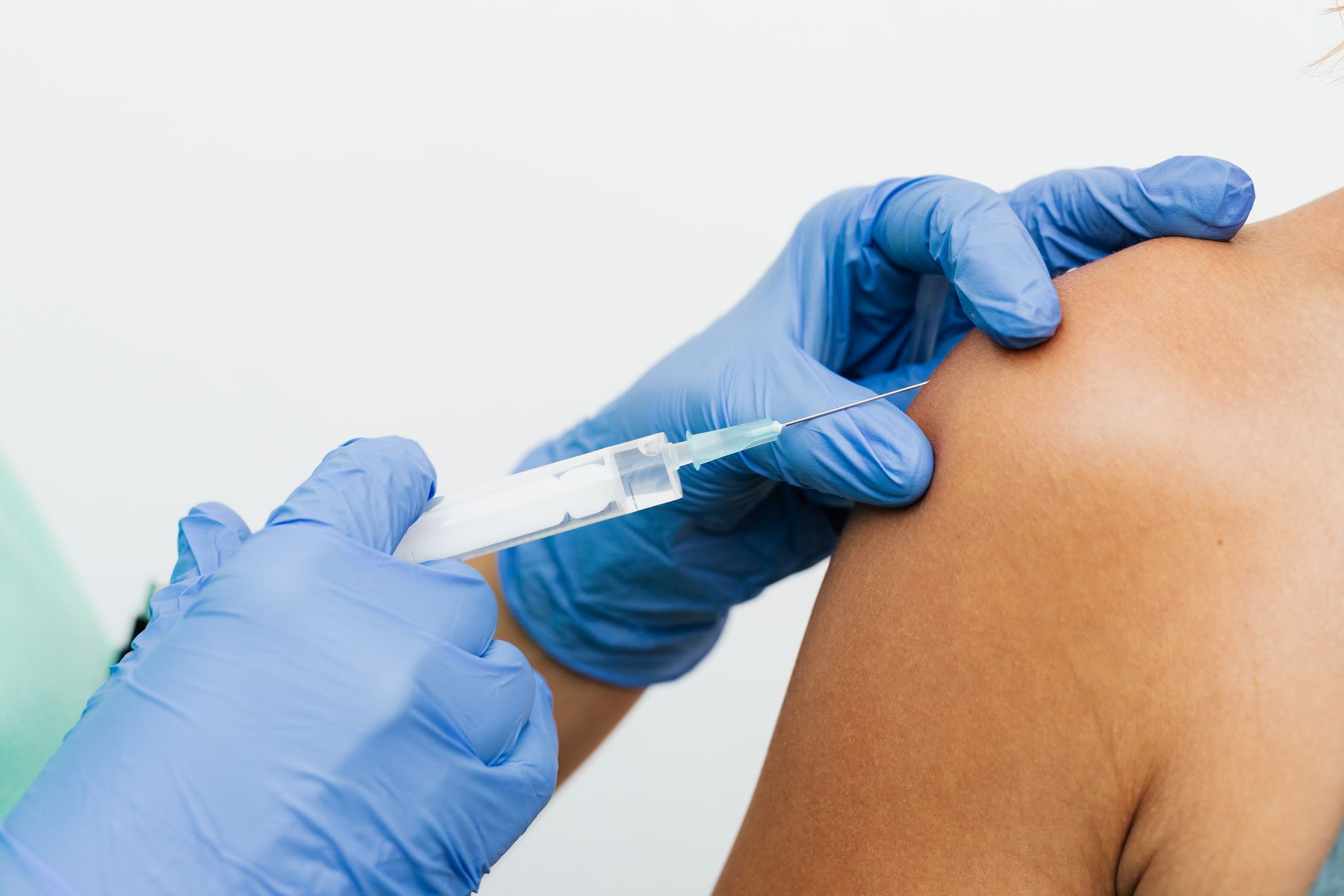 Travel vaccination being administered