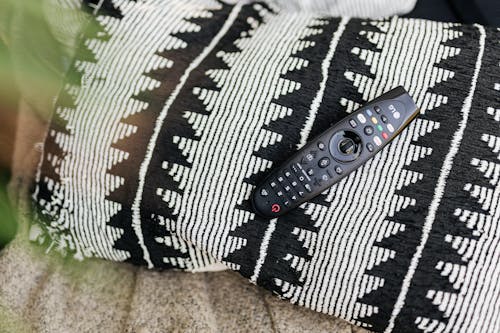 Remote Control on a Throw Pillow 