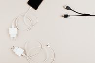 White Usb Cable on White Table