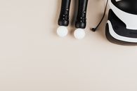 Black and White Corded Headphones