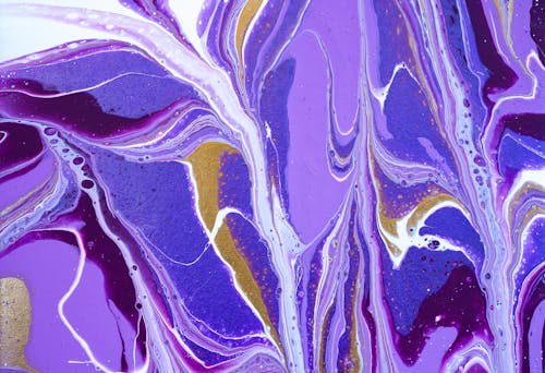 Purple and Blue Abstract Painting