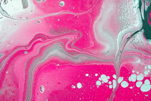 Close-up of a Pink Abstract Painting