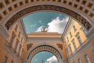 Arch of the General Staff Building in St Petersburg, Russia in Low Angle Photography