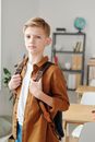 Student in Brown Long Sleeves