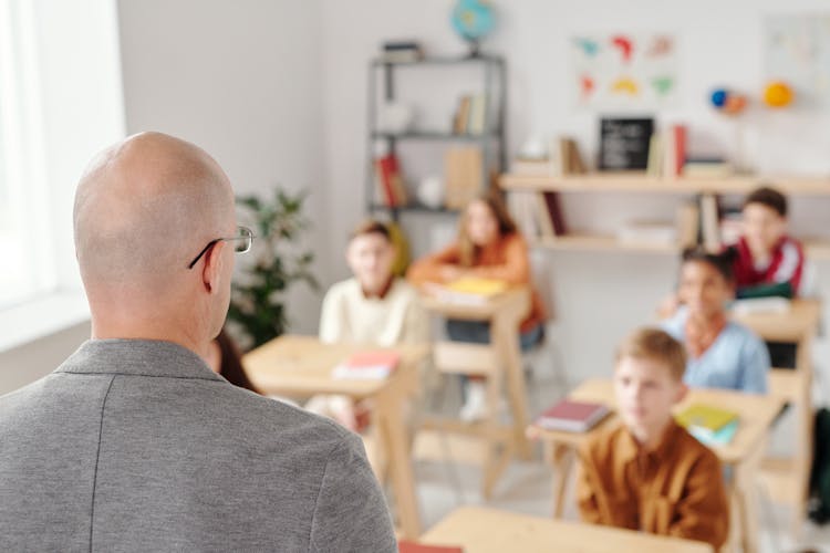 A Teacher Teaching Students