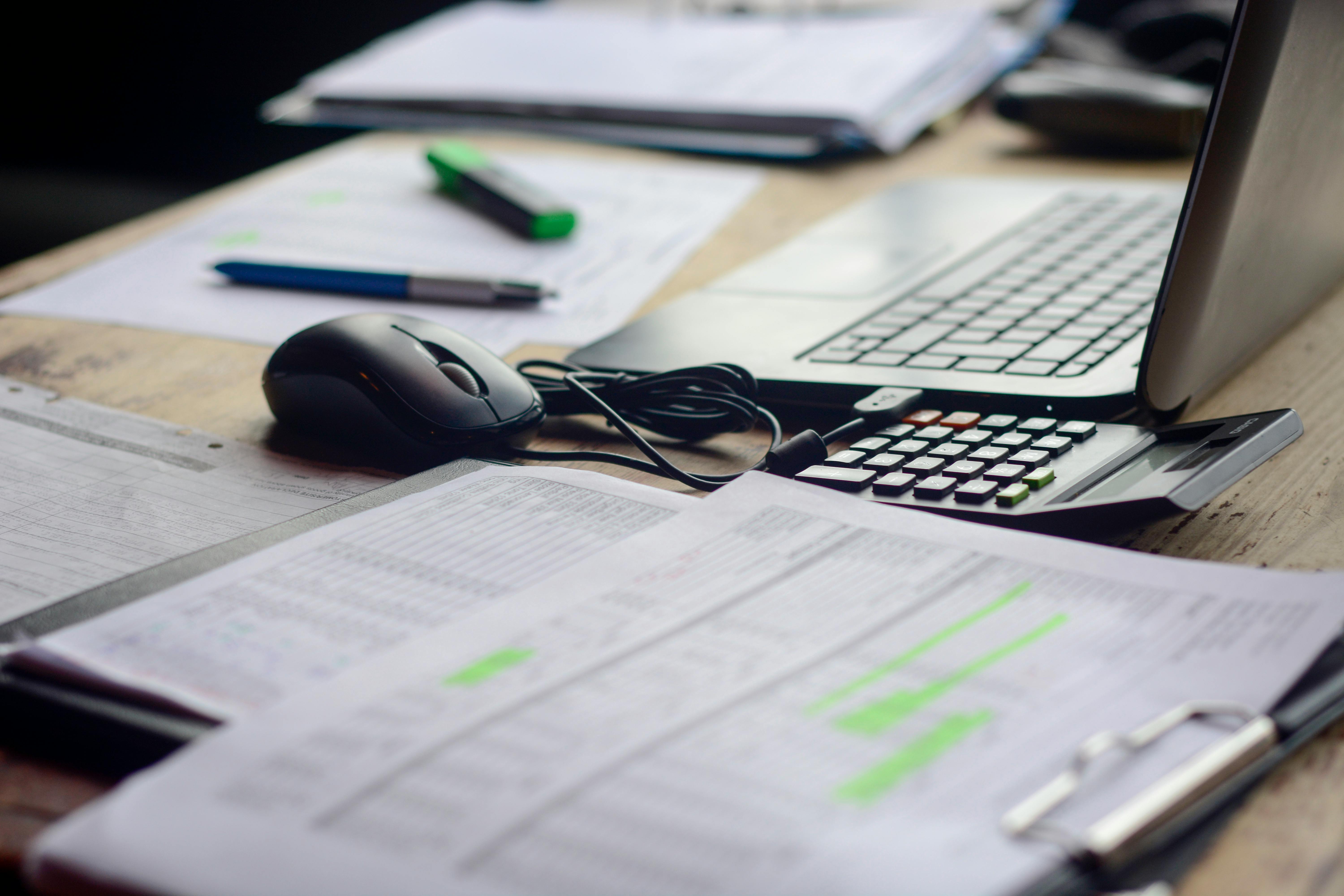 Free stock photo of calculator, desk, home office