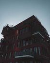Low Angle View of a Red Residential Block