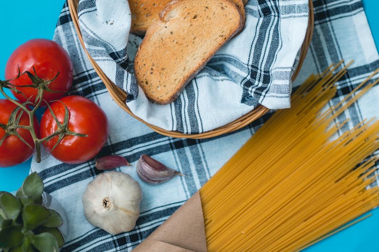 Toasted Bread On A Basket