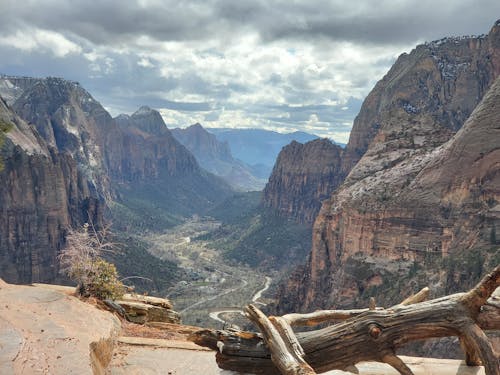 Scenic View of Canyon Between Moun