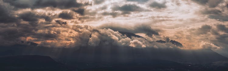 White Dramatic Clouds In The Sky