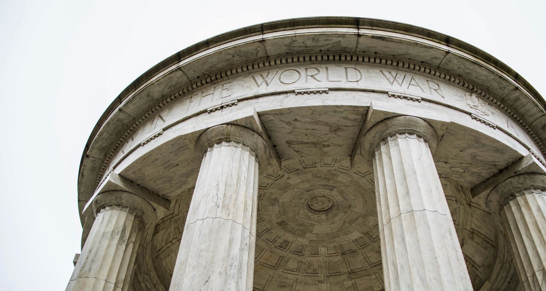 Historic Washington DC memorial with classic columns and inscriptions honoring World War I.