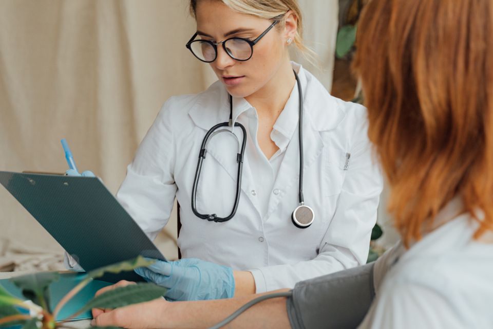 Woman attending a routine health check