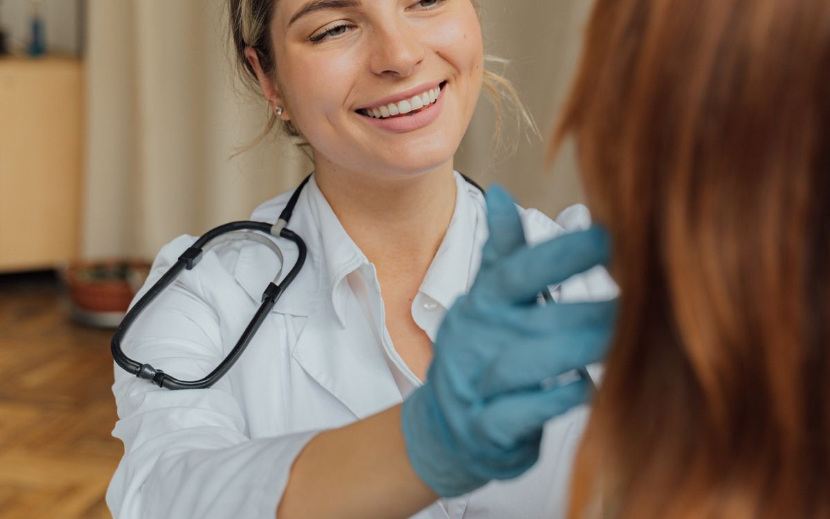 Hearing test being carried out