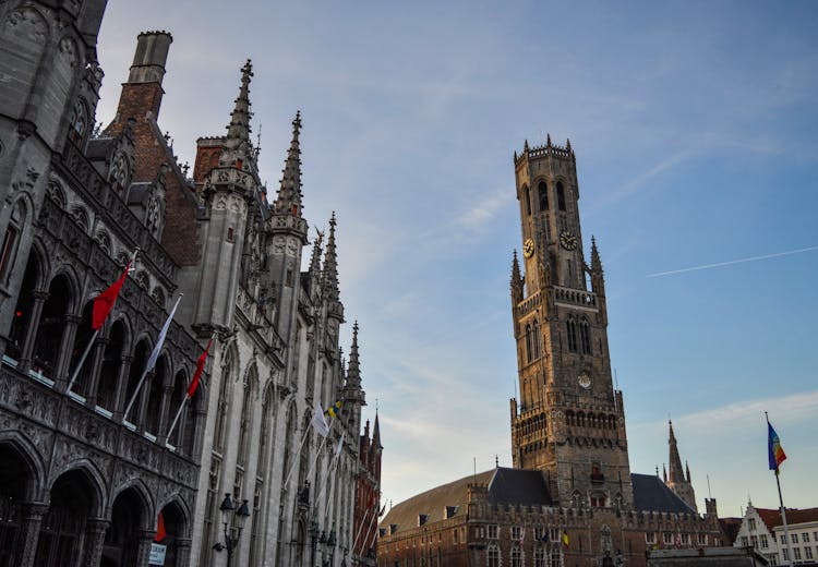 Low Angle Shot Of The Belfry Of Bruges