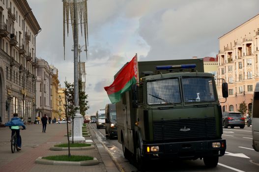 Armored Truck with a Flag
