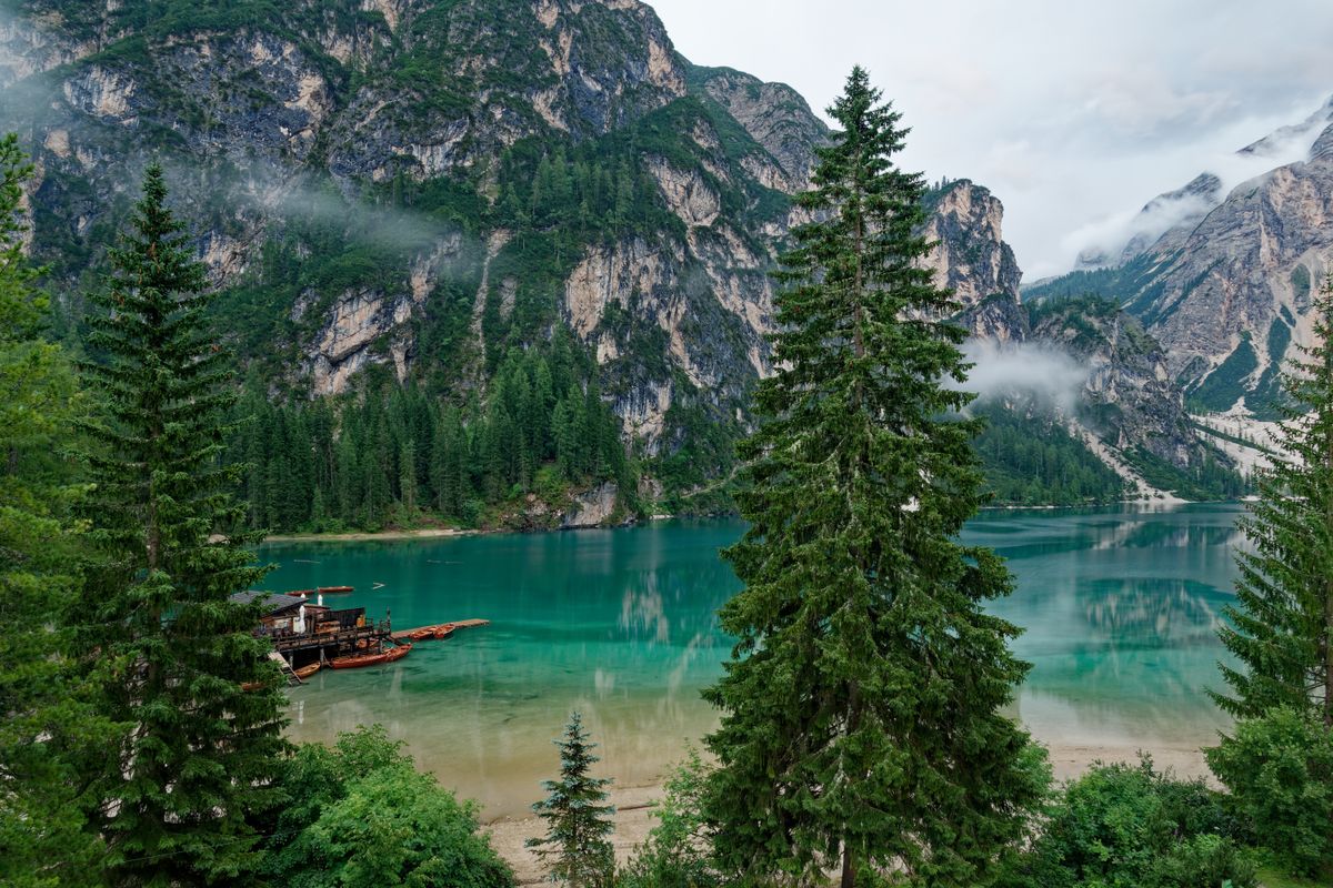 The pale peaks of the Dolomites