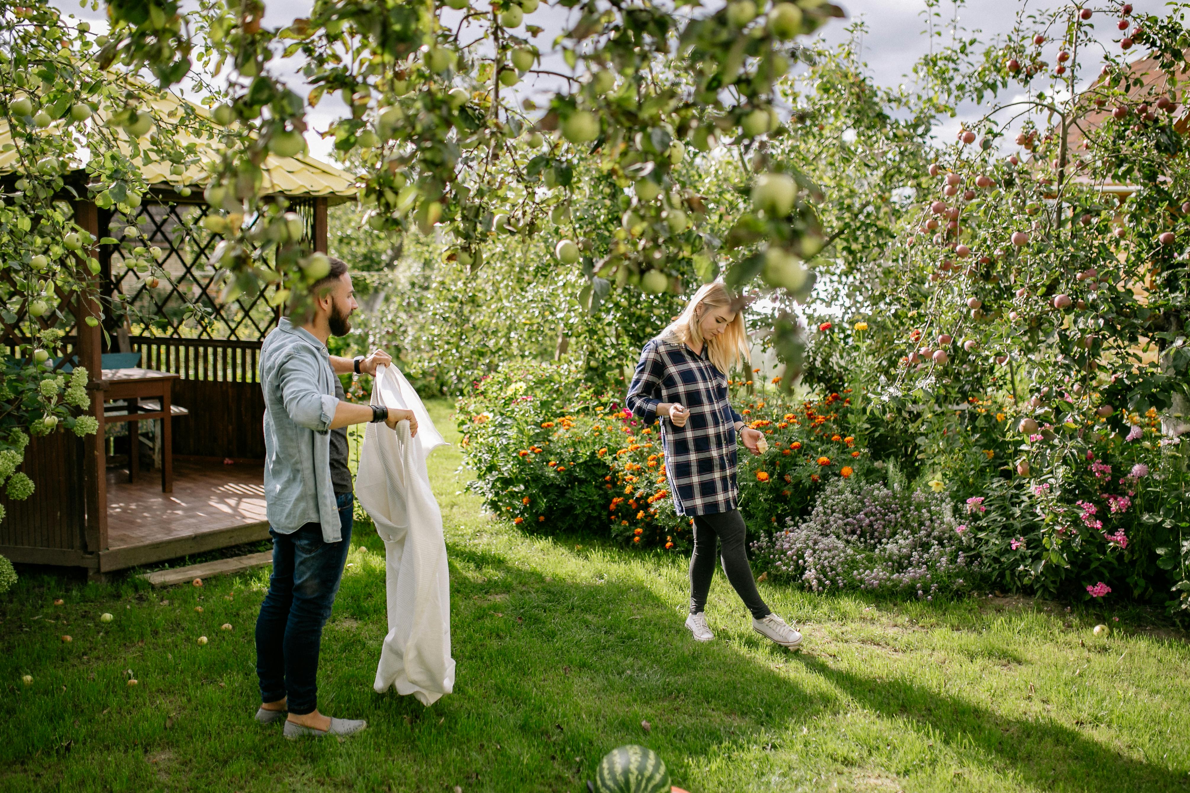 couple spending time in the garden