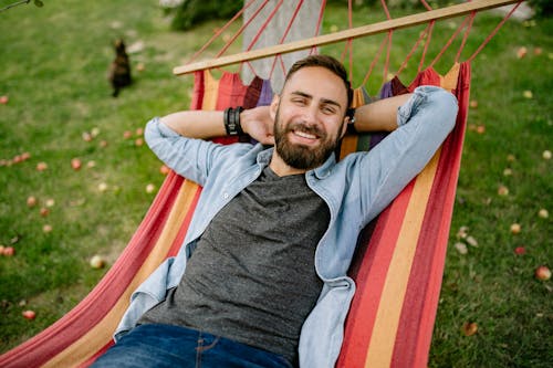 A Smiling Man in a Hammock