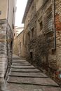 Cobblestone Steps in Narrow Ancient Town Street