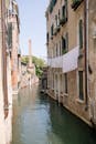 Old Traditional Houses Standing on Water