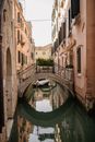 Narrow Canal with Bridge