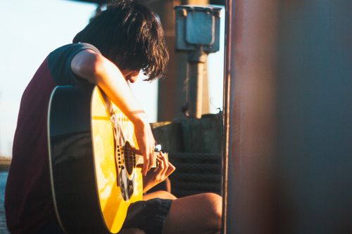 Free stock photo of acoustic guitar Stock Photo