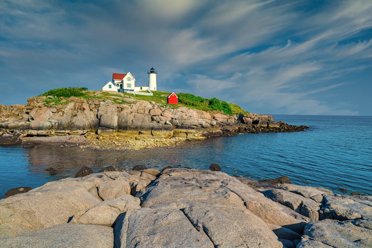 Lighthouse Tower On An Island