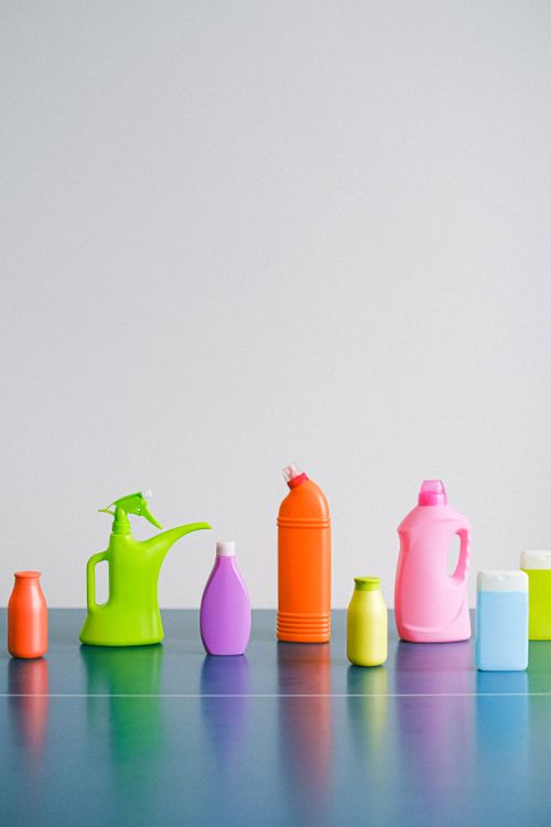 Container For Cleaner Reusable containers for cleaning products on table · Free Stock Photo
