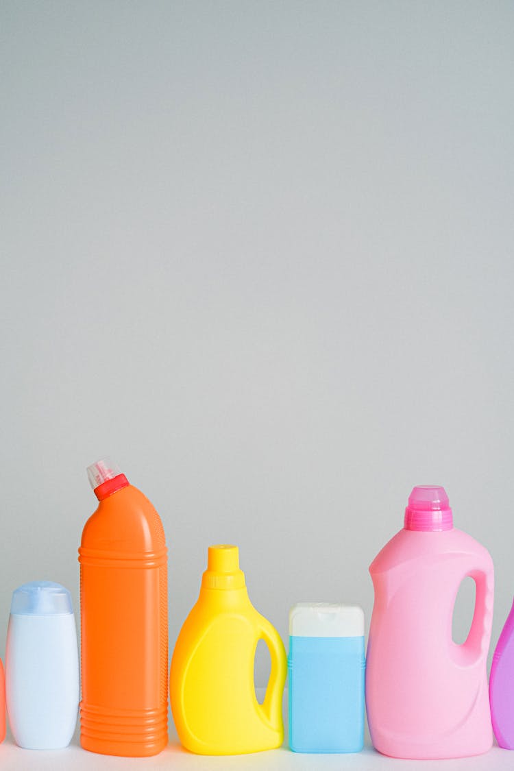 Cleaning Products On White Background