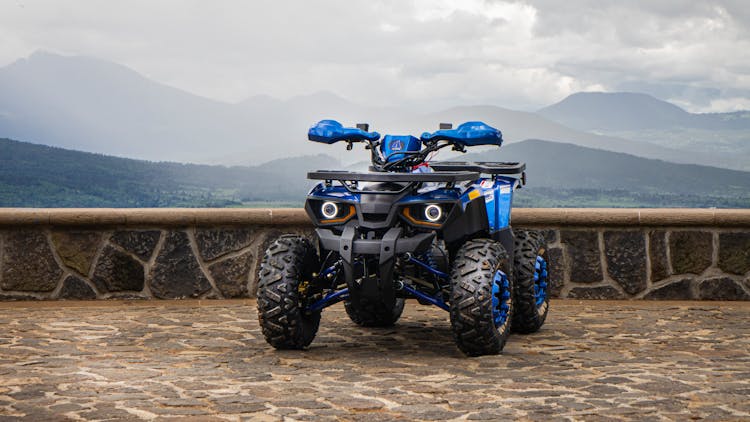 A Black And Blue ATV