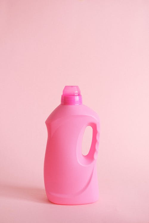 Plastic bottle of detergent in studio