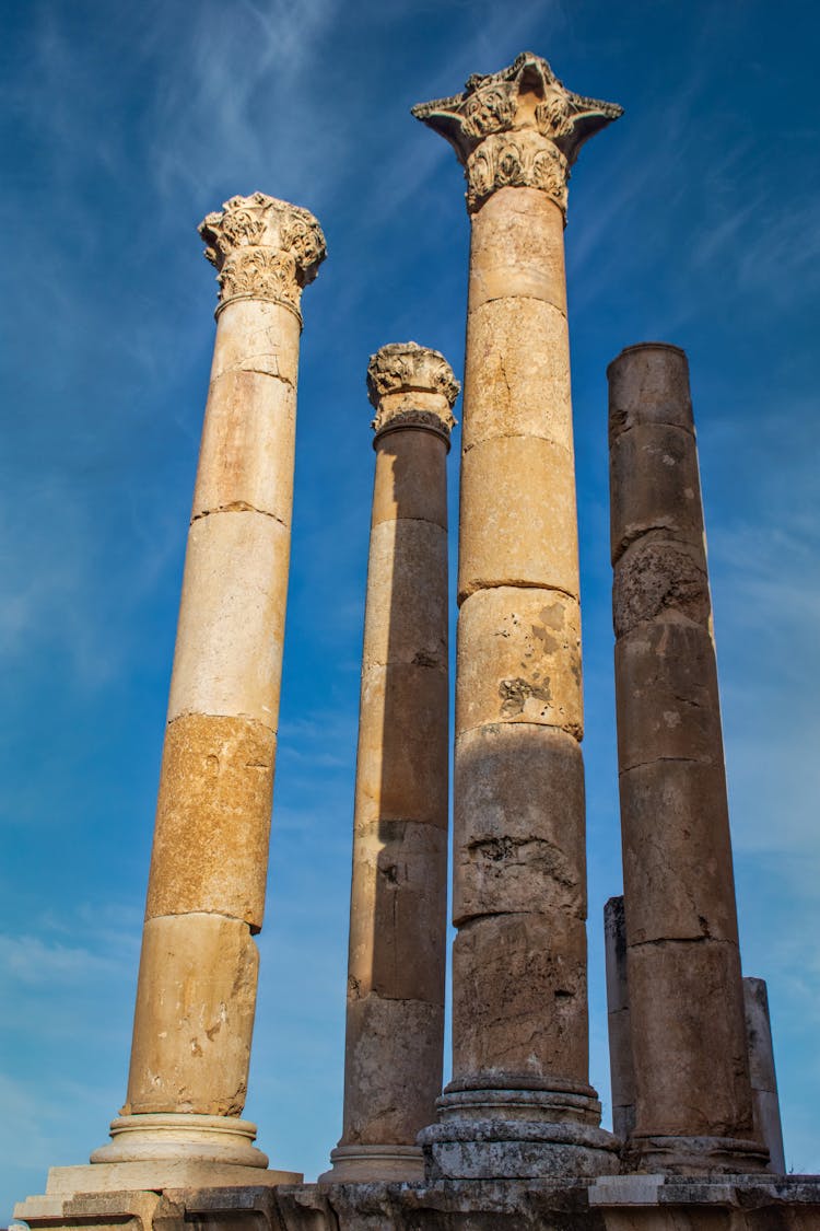 Ancient Roman Columns In Jordan