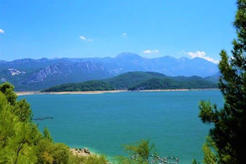 Free stock photo of dam, lake, mountains