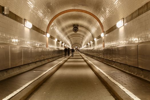 People Walking in the Alter Elbtunnel