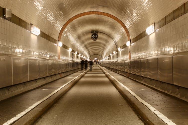 People Walking In The Alter Elbtunnel