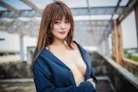 Woman Wearing a Blue Blazer