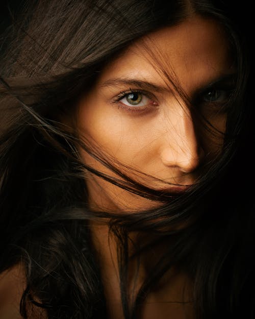 Close-up of a Woman with Beautiful Eyes