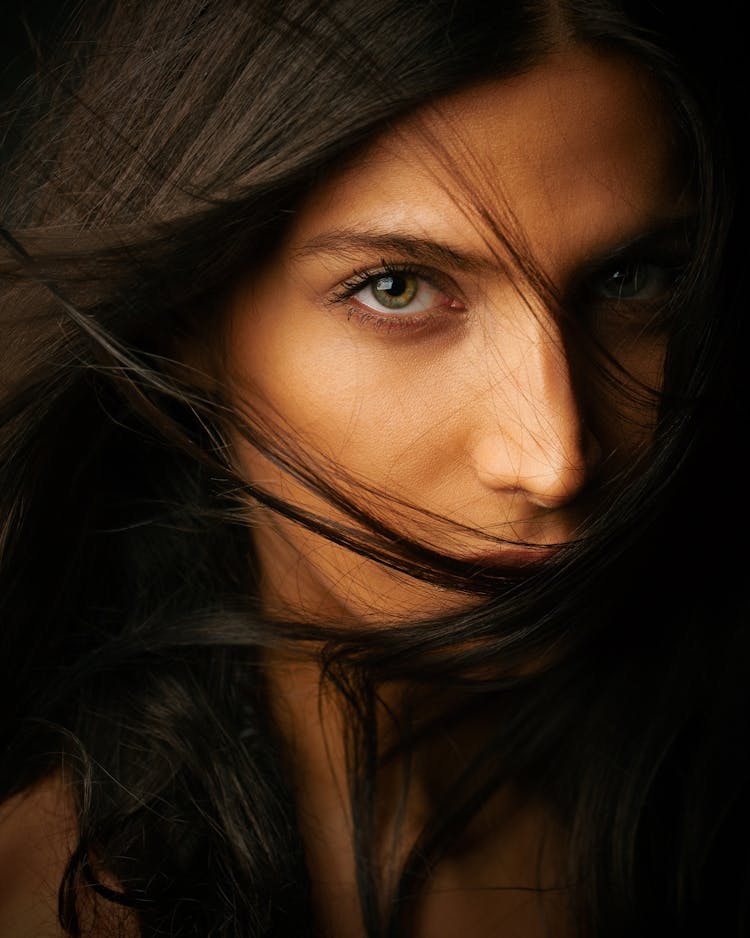 Close-up Of A Woman With Beautiful Eyes