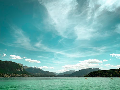 Scenic View of the Lake and Blue Sky