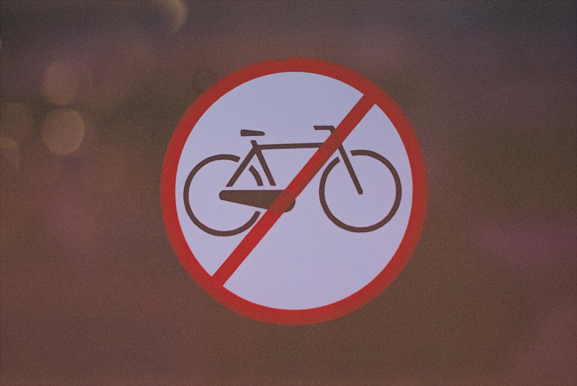 No Bicycle Road Sign