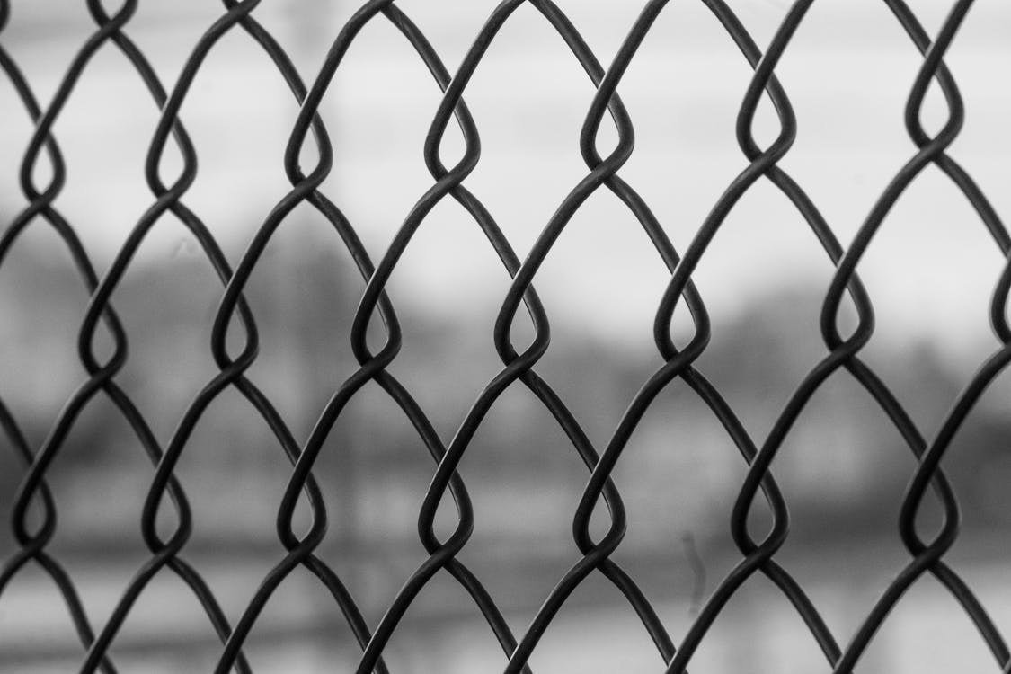 Free Close Up Shot of Grey Metal Chain Link Fence Stock Photo