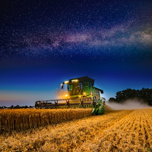 Free stock photo of agriculture, cereals, combine harvester